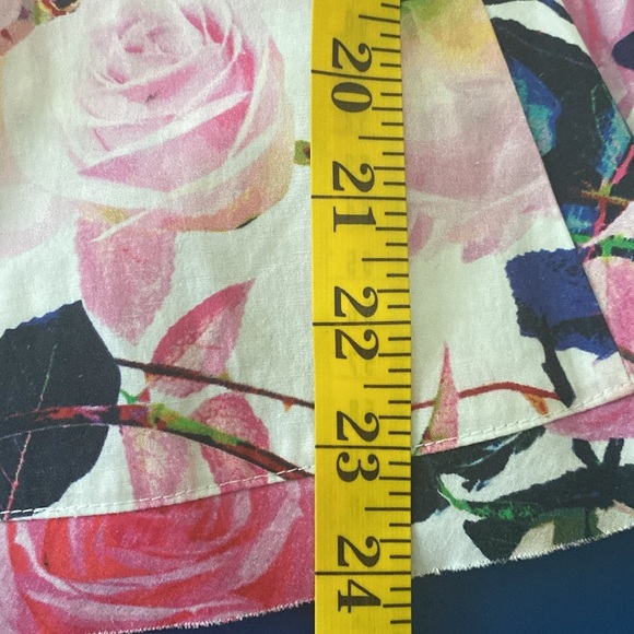 Betsey Johnson Pink & Green Te Party Cotton Sleeveless V-Neck Midi Dress size 6 - Picture 17 of 17